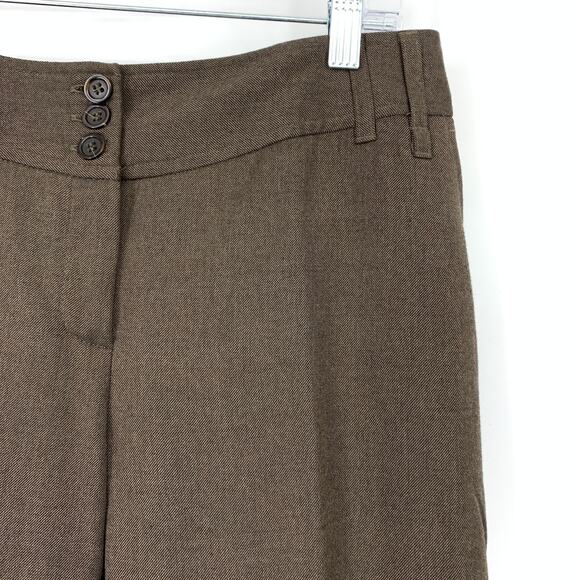 MNG Mango Suit Trouser Dress Pants Womens Size 6 Brown Straight Leg - Picture 3 of 5
